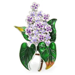 Trendy emaille lila bloemenbrocheBroches