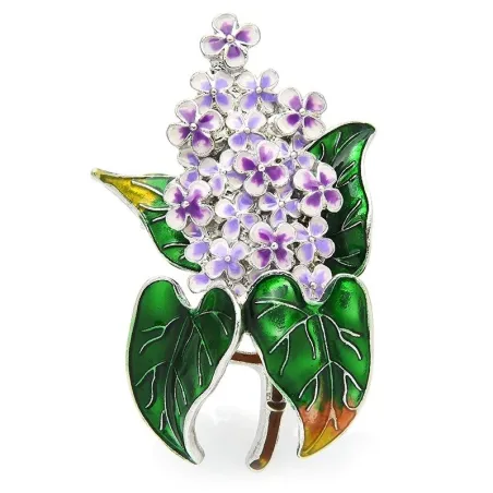 Trendy emaille lila bloemenbrocheBroches