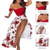 Sexy dames setje - lange rok / off shoulder top - bloemenprintJurken