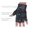 Black leather gloves - fitness / gym /cycling - half fingerGloves