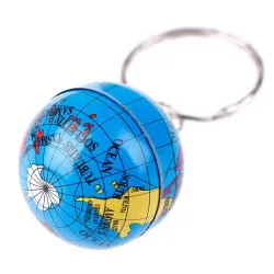 Trendy keychain with world map globeKeyrings