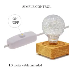 Modern LED-nachtlampje - USB - gloeilamp van koperdraadVerlichting