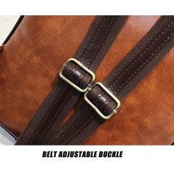 Vintage Lederrucksack - mit Anti-Diebstahl-Reißverschlüssen / Schnallen - wasserdicht