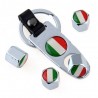 Italienische Flagge - Metallautoventilkappen - mit Schraubenschlüssel - Schlüsselbund