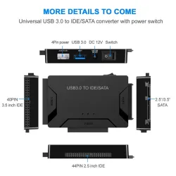 USB 3.0 naar SATA IDE ATA - 3 in 1 data-adapter voor pc Laptop 2.5"-3.5" HDDHarde schijven
