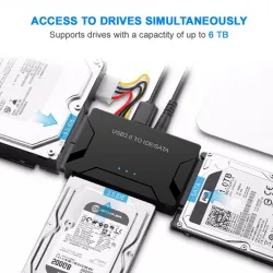 USB 3.0 naar SATA IDE ATA - 3 in 1 data-adapter voor pc Laptop 2.5"-3.5" HDDHarde schijven