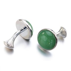 Luxurious cufflinks - with green opal