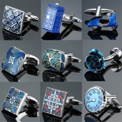 Luxurious vintage cufflinks - square / round / blue / green / crystal