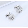 Elegant silver round cufflinks - crusaders - stainless steelCufflinks