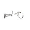 Fashionable silver cufflinks - fishing hook