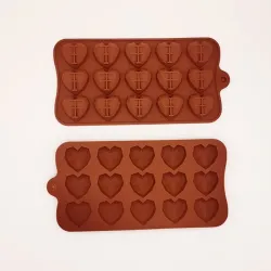 Silicone baking mould - diamond heart shaped - 8 / 15 holesBakeware