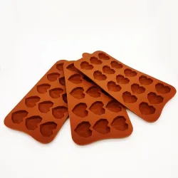 Silicone baking mould - diamond heart shaped - 8 / 15 holesBakeware