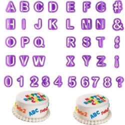 Kuchenform aus Kunststoff - Ausstecher - Alphabet Buchstaben / Zahlen - 40 Stück