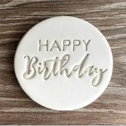 Koekjesvorm - Happy Birthday beletteringBakvormen