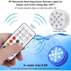 Dompel- / onderwaterlamp - voor aquarium / badkuip - 13LED - 16 RGB - IP68 - met RF-afstandsbedieningVerlichting