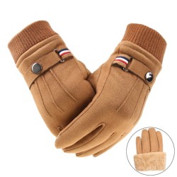 Winter suede gloves - touch screen function - windproof - anti-slip - unisex