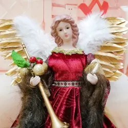 Lachende engel - staande pop - KerstdecoratieKerstmis