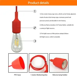 E27 - plafondlamphouder - fitting - siliconen touw - 90cmVerlichtingsarmaturen