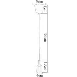 E27 - plafondlamphouder - fitting - siliconen touw - 90cmVerlichtingsarmaturen