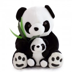 Panda-Mutter mit Baby-Panda - Plüschtier - 25 cm