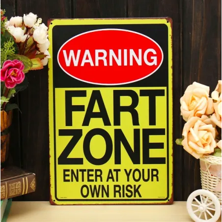 Warning Fart Zone - metalen bord - posterPlaten & Borden