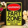 Warning Fart Zone - metalen bord - posterPlaten & Borden