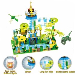 Marble race - with light - electric maze ball - building blocks - Jurassic dinosaur park / jungle world - toyPuzzles & Games