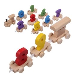 Mini Holzeisenbahn mit Zahlen - Bausteine - Lernspielzeug
