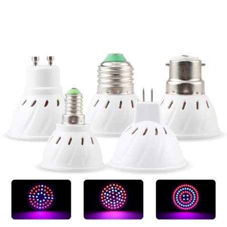 LED kweeklamp - hydrocultuur - full spectrum - E27 / E14 / GU10 / MR16 / B22 - 220V - 3W / 4W / 5WKweeklampen