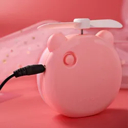 Mini zakspiegeltje - met ventilator - LED lampje - spaarvarken vormMake-Up