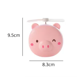 Mini zakspiegeltje - met ventilator - LED lampje - spaarvarken vormMake-Up