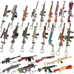 Metalen sleutelhanger met pistool - 12cmSleutelhangers