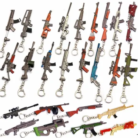 Metalen sleutelhanger met pistool - 12cmSleutelhangers