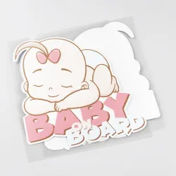 Baby On Board - sleeping baby - car stickerStickers