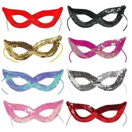 Sexy oogmasker met pailletten - vos / kattenogen - voor Halloween / maskeradesMaskers