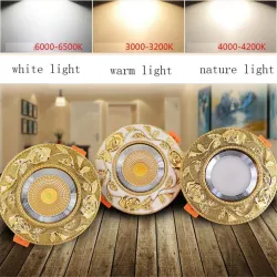 Amerikaanse stijl - luxe gouden plafondlamp - spot - inbouw - dimbaar - COB - LED - 3W / 5W / 7WSpotlampen