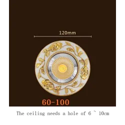 Amerikaanse stijl - luxe gouden plafondlamp - spot - inbouw - dimbaar - COB - LED - 3W / 5W / 7WSpotlampen