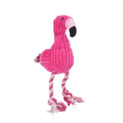 Hunde- / Katzentrainingsspielzeug - Kau- / Zahnreinigung - Baumwollseil - rosa Flamingo
