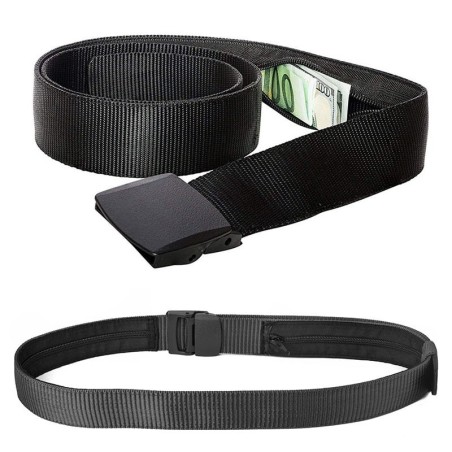 Anti theft belt - with hidden zipper - unisex - 120cm