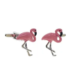 Klassieke manchetknopen - met roze flamingoManchetknopen
