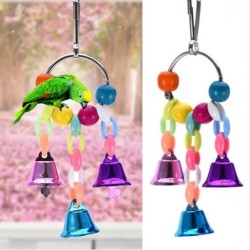 Buntes Spielzeug für Vögel / Papageien - Hängekette mit Glöckchen