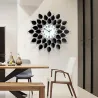 European style - quartz wall clock - black petals with crystals - 36cmClocks