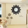 Europese stijl - quartz wandklok - zwarte bloemblaadjes met kristallen - 36cmKlokken