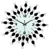 European style - quartz wall clock - black petals with crystals - 36cmClocks