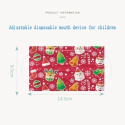 Protective face / mouth masks - disposable - 3-ply - for children - christmas print - 50 pieces