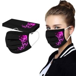 Protective face / mouth masks - disposable - 3-ply - for adults - butterflies printed - 10 pieces