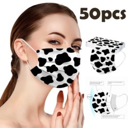 Beschermende gezichts-/mondmaskers - wegwerp - 3-laags - melkkoe - zwart witte stippen print - 50 stuksMondmaskers