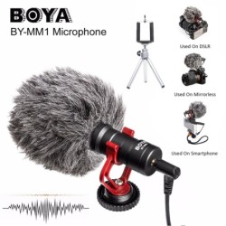BOYA BY-MM1 - microfoon - met bont - videorecorder - voor iPhone X 8 7 Huawei Nikon Canon DSLRMicrofonen