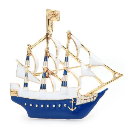 Enamel sailboat - elegant broochBrooches