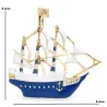 Enamel sailboat - elegant broochBrooches